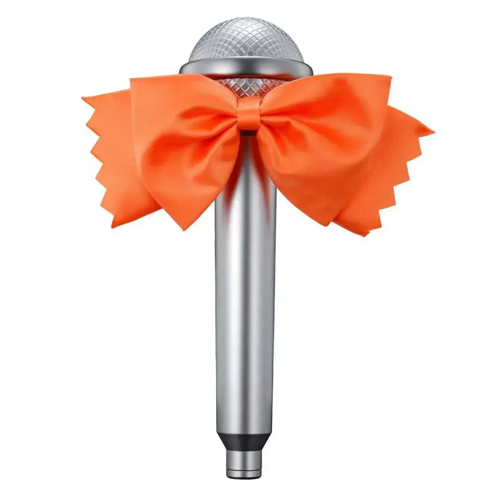 Snygg silverfärgad Ranka Lee Mikrofon PROPLICA med orange satinband