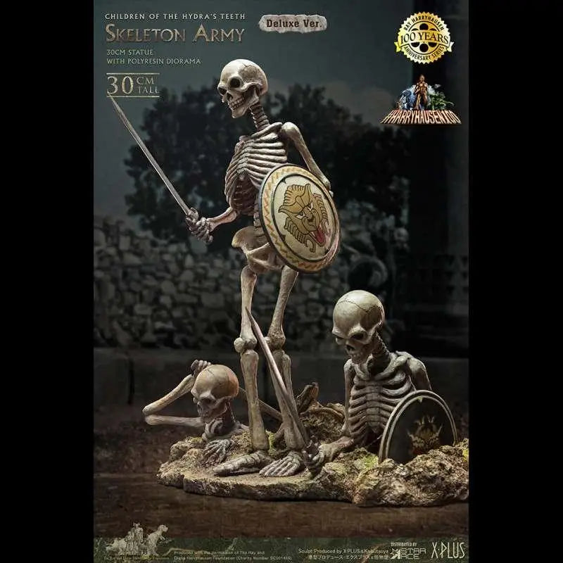 Ray Harryhausen Skeleton Army Deluxe Statue: 30 cm skelettkrigare med svärd och sköld