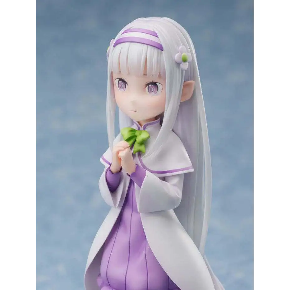 Emilia från Re:Zero figur, vit-lila, 1/7 skala, barndomsminne