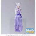Re:Zero Emilia i lila satin-klänning med spets och rosett