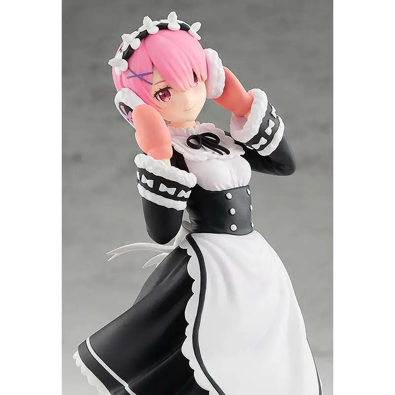 Ram-figurin från Re:ZERO, POP UP PARADE Ice Season, rosa hår och tjänsteklädsel