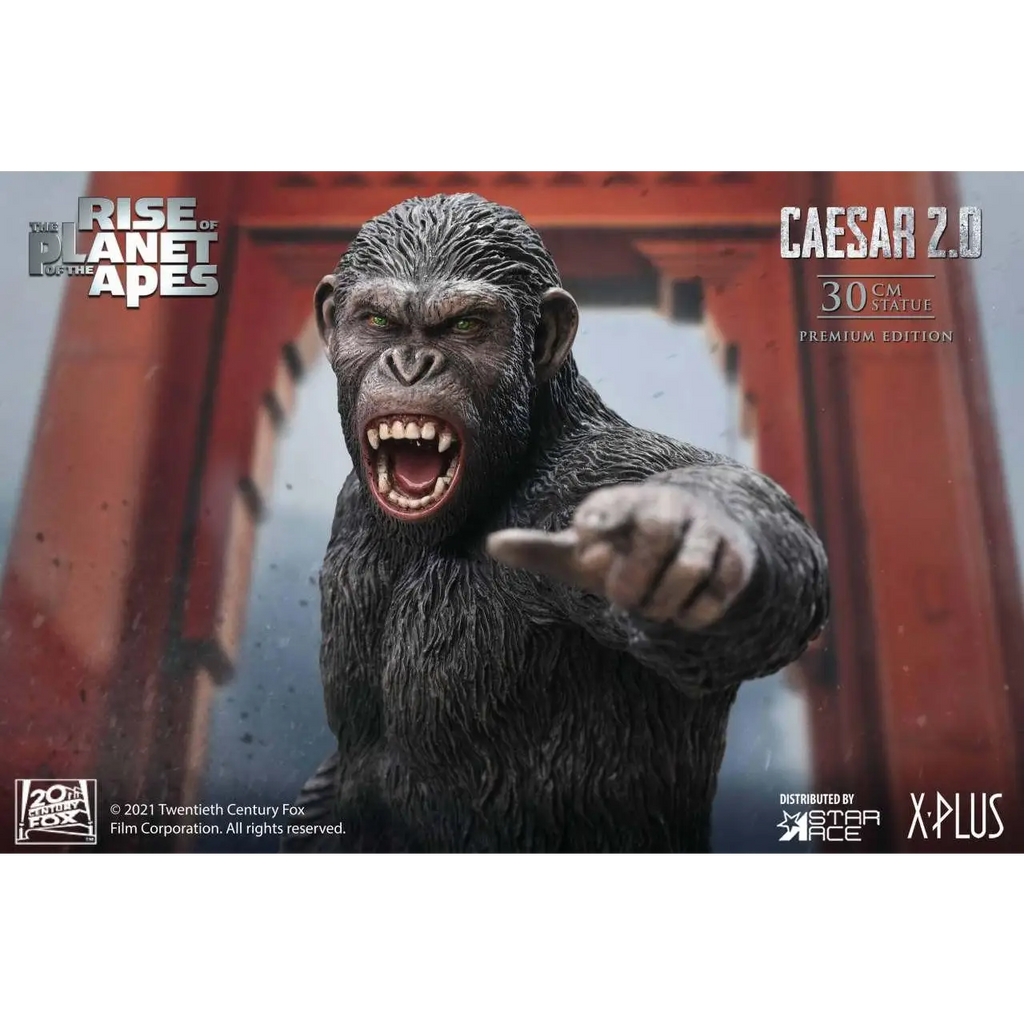 Svart, detaljerad 30 cm premium Caesar-statue från Planet of the Apes, Rise of Pota 2.0