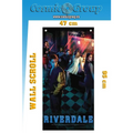 Riverdale fotoväggbanner med karaktärer i neonupplyst klubb med rutigt golv