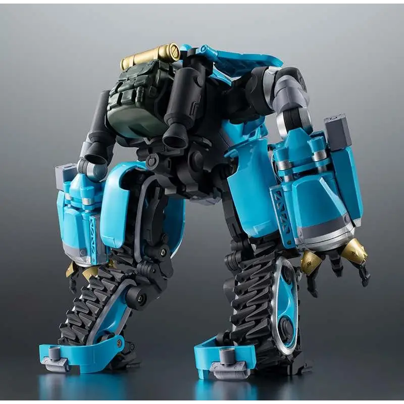 Robot Spirits Sakugan Big Tony: blå och svart rustad robot med gulddetaljer