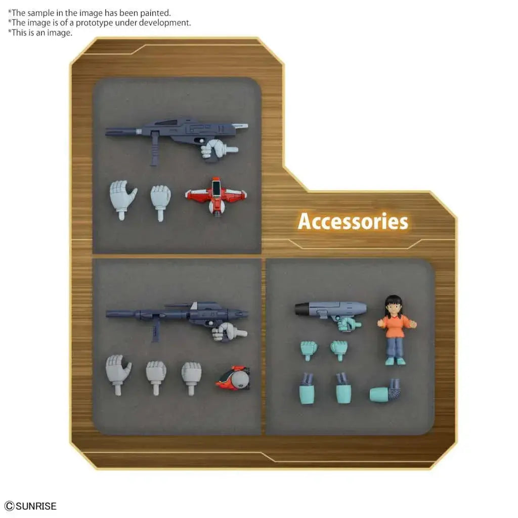 Grå plastpistolaccessoar med vita handtag och röd jetpack för Rund Vernian Vifam Set 2