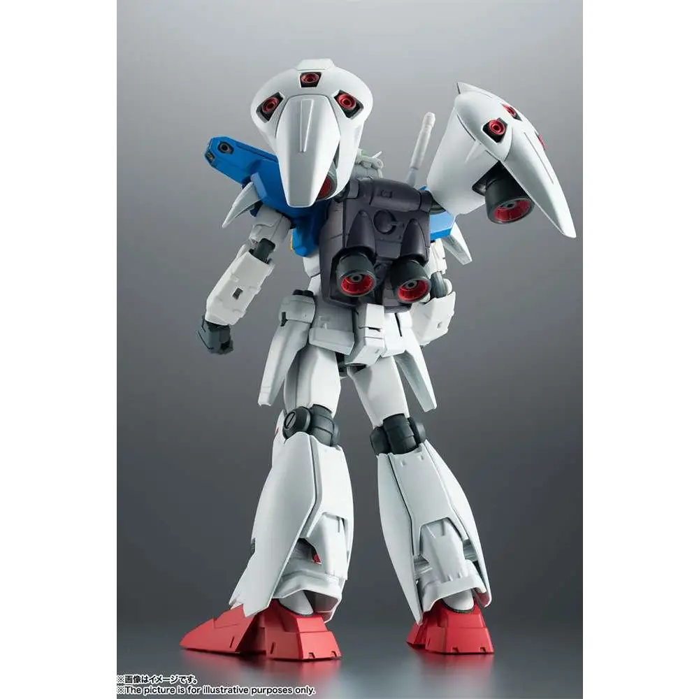 Vit RX-78GP01Fb Gundam GP01 Full Burnern vit-blå robotfigur med röda accenter