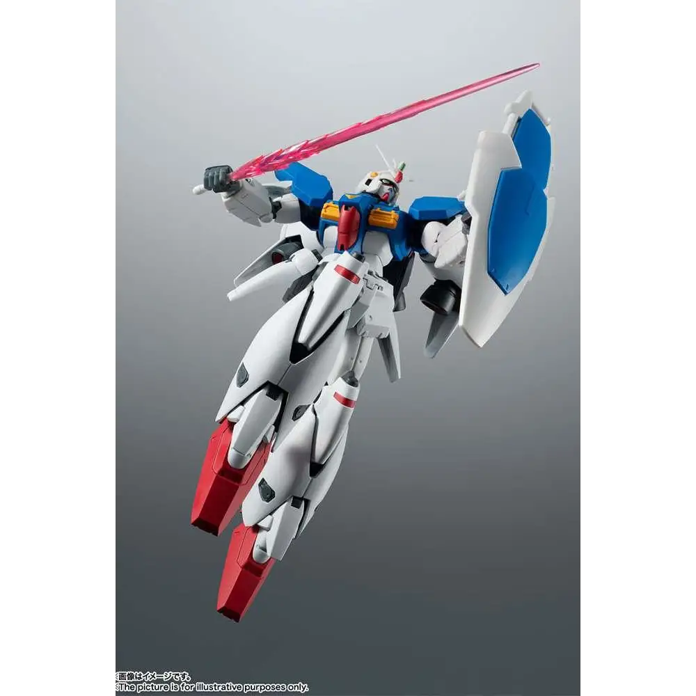 Vit RX-78GP01Fb Gundam GP01 Full Burnern i vit, blå och röd plast med rosa svärd och vit sköld