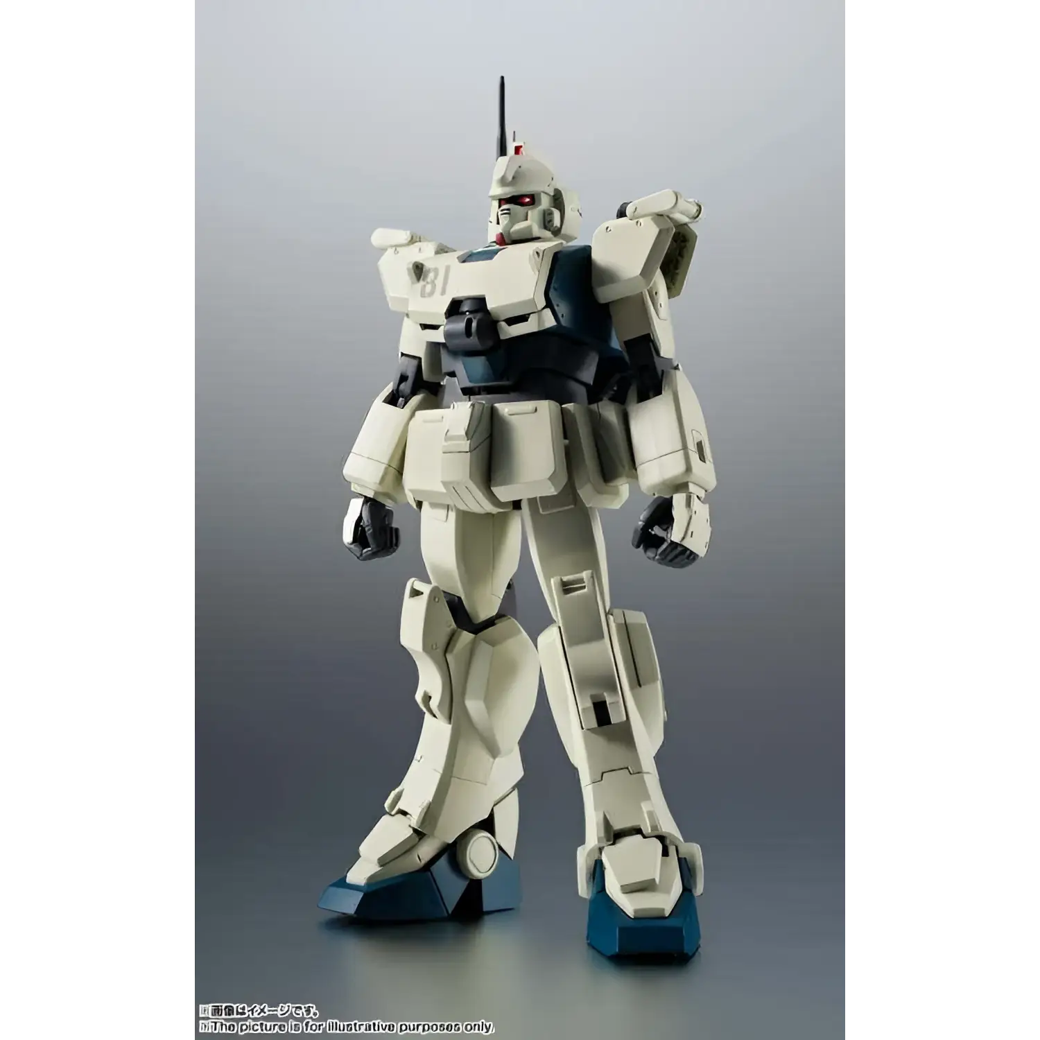 Grå yta med RX-79(G) Ez-8 Gundam Ez-8 Ver. Anime-modell i plast