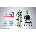 Grå RX-79(G) Ez-8 Gundam Ez-8 Ver. Anime-modell i dynamisk pose med detaljerad rustning