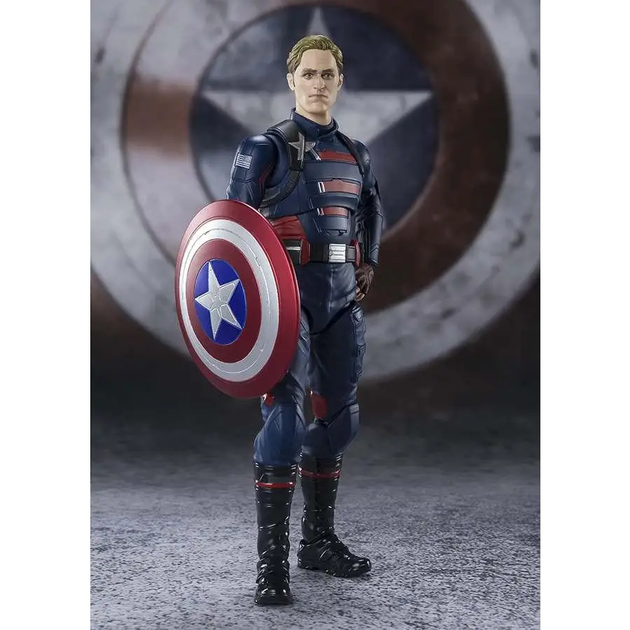 S.H.Figuarts Captain America John F. Walker figur med blå och röd rustning och sköld