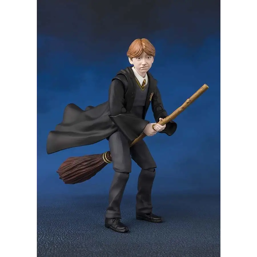 Harry Potter-figur i Hogwarts-uniform med kvast, S.H.Figuarts Ron Weasley