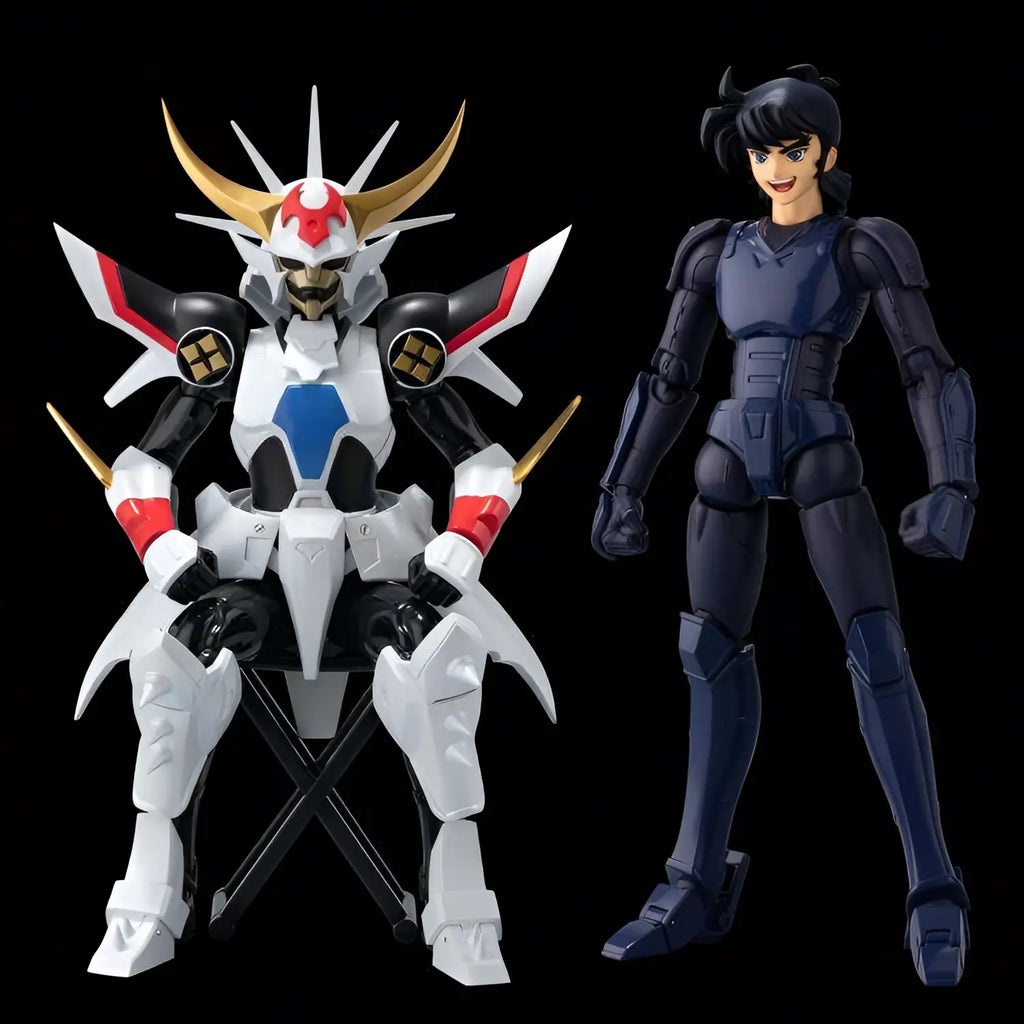 Vit Samurajkrigare Kikoutei Rekka AF Inferno Rustning Actionfigur i vit och guld med röda accenter