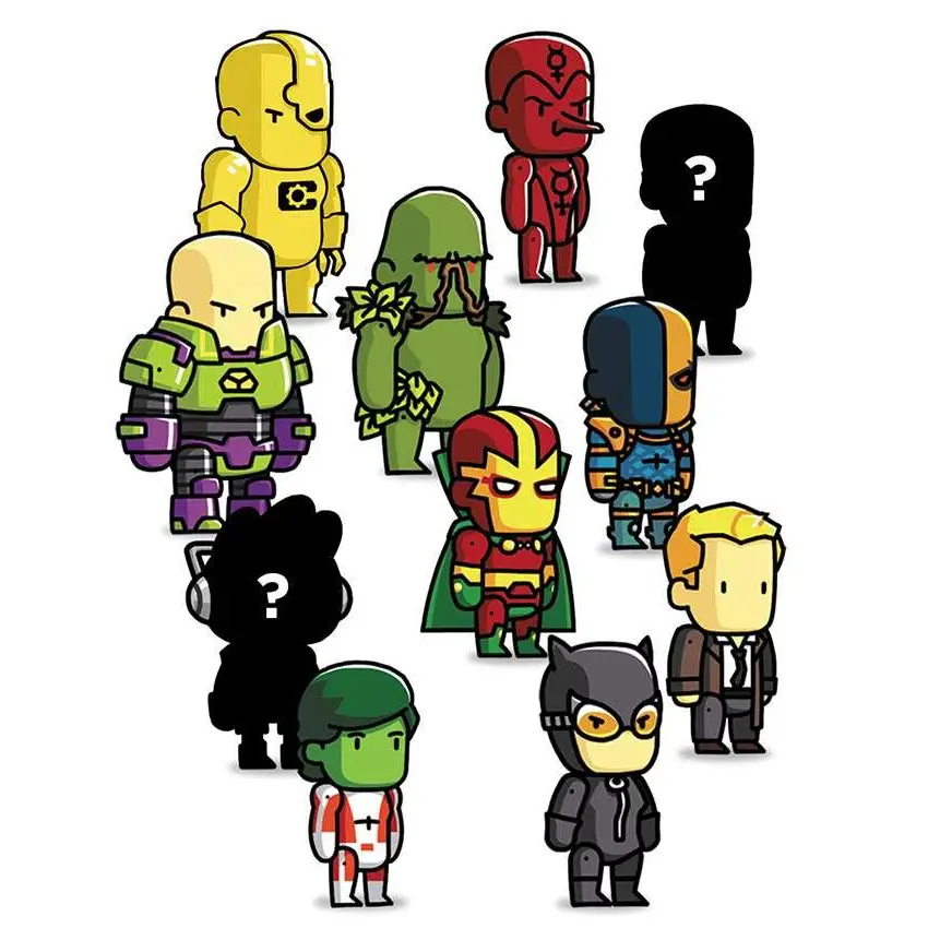 Chibi superhjältar i Scribblenauts Unmasked, figurer serie 4, 18-pack