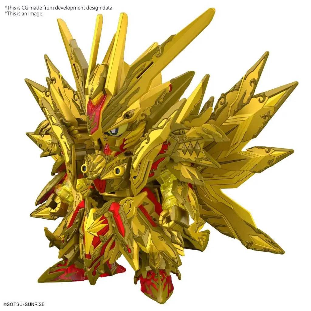 Guld- och röd rustad robotfigur med intrikat spetsig design, Sdw Heroes Superior Strike F Dragon