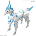 Vit vit-blå pansrad robotvarg-figur med vinklad mekanisk design från Sdw Heroes War Horse Knight World Ver