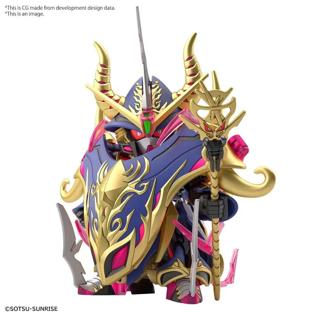 Ornate SDW Heroes Warlock Aegis Gundam byggsats i lila och guld med rosa accenter