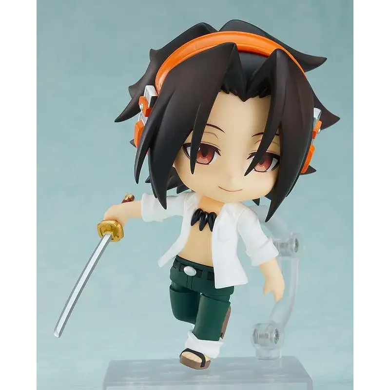 Shaman King Yoh Asakura Nendoroid-figur med svart hår och orange pannband