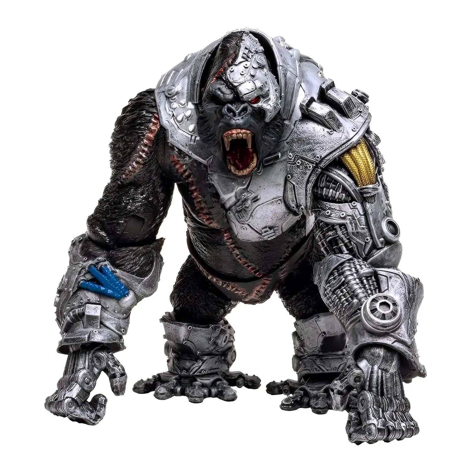 Detaljerad Spawn Megafig Cygor gorillafigur i silver och svart