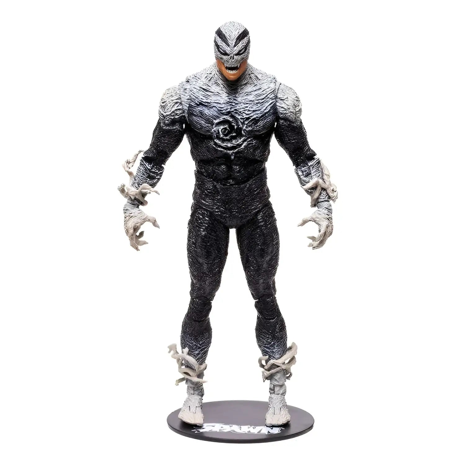 Svart och grå texturerad Spawn the Haunt-figur med hotfullt ansikte och klor