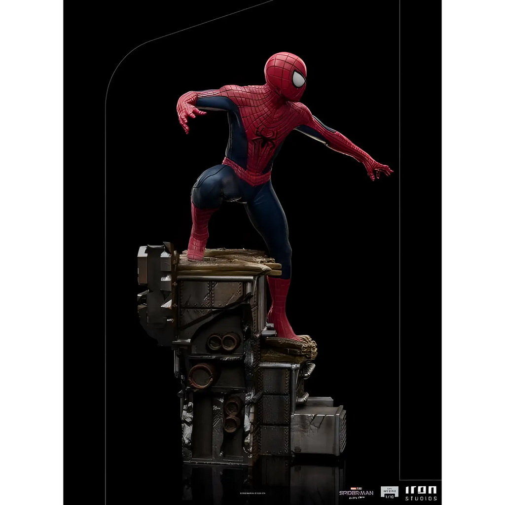 Röd och blå Spider-Man Peter-Three BDS 1/10-statyn i dynamisk pose