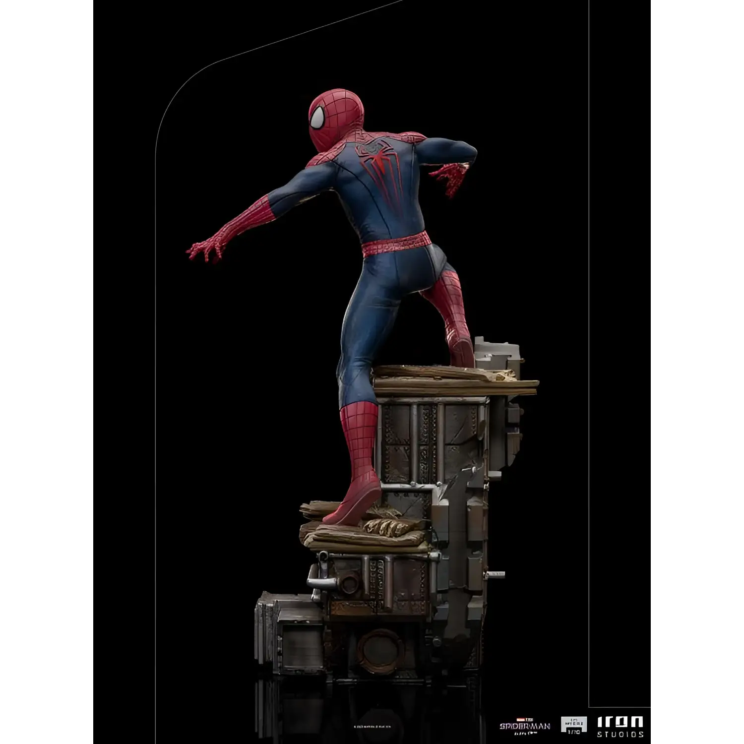 Dynamisk Spider-Man Peter-Three BDS 1/10-statyn i röd-blå dräkt med spindelnät