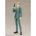 Loid Forger S.H.Figuarts-figur: Grön tredelad kostym, blont hår, röd slips, svart pistol