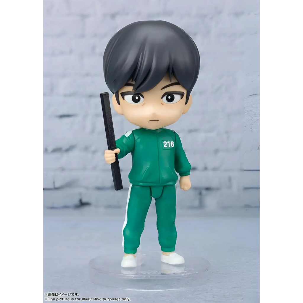 Grön Squid Game Cho Sang-woo Figuarts Mini-figur med spårdräkt och nummer 218