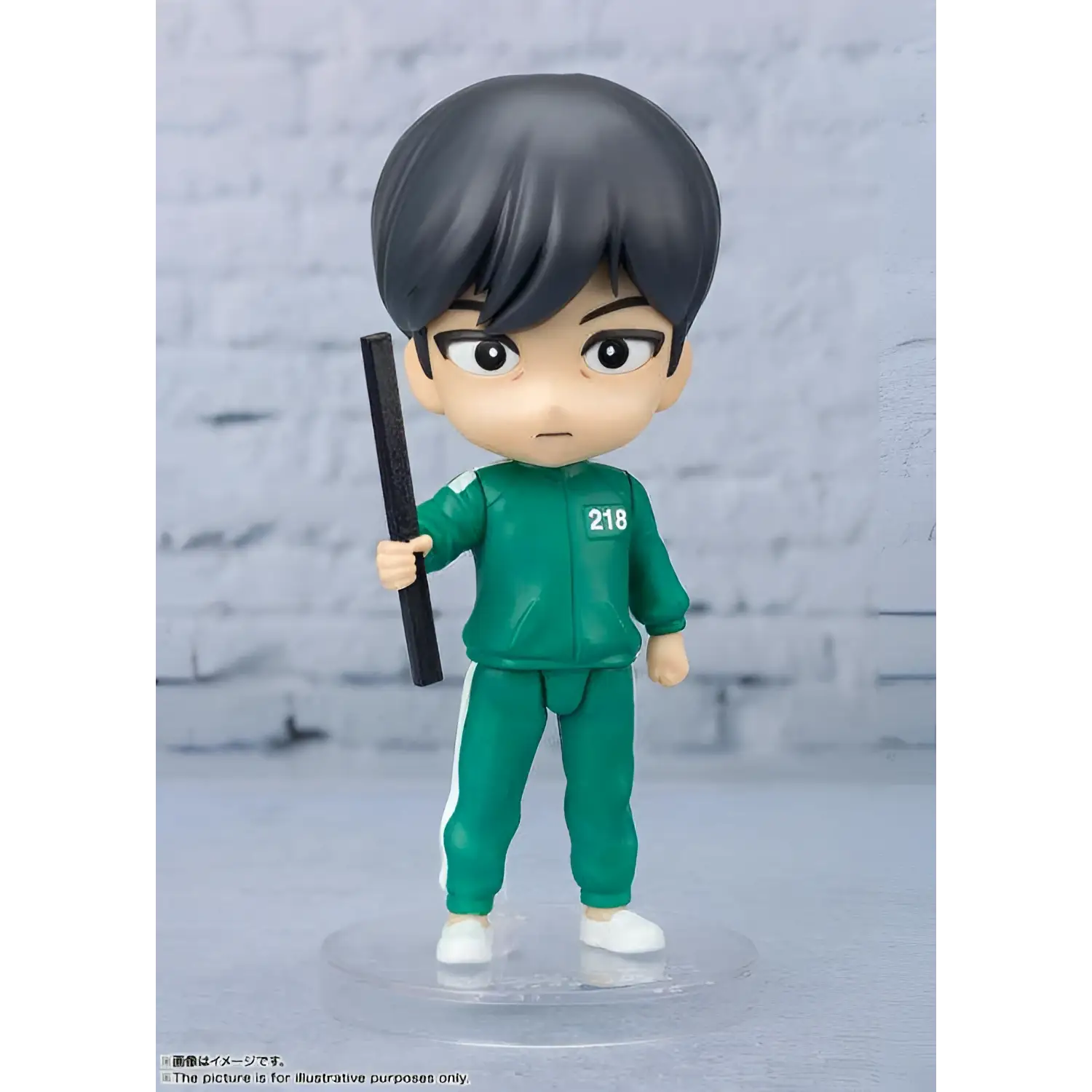 Grön Squid Game Cho Sang-woo Figuarts Mini-figur med spårdräkt och nummer 218