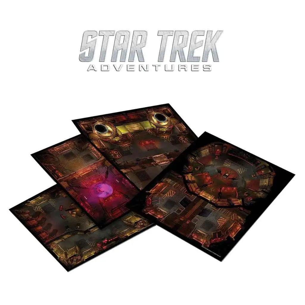 Star Trek TNG Klingon Tiles Set med sci-fi interiörer i mörka toner
