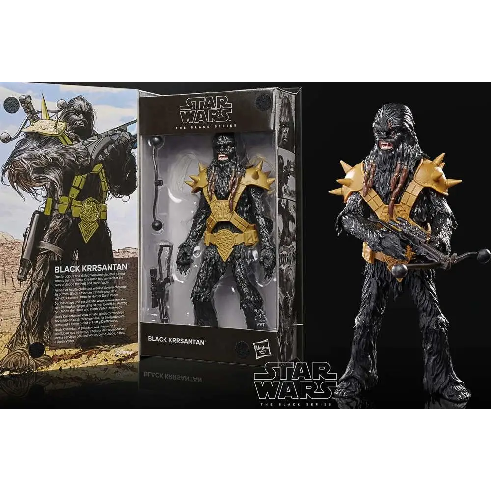 Star Wars Black Krrsantan deluxe actionfigur med svart päls och guldspikad rustning