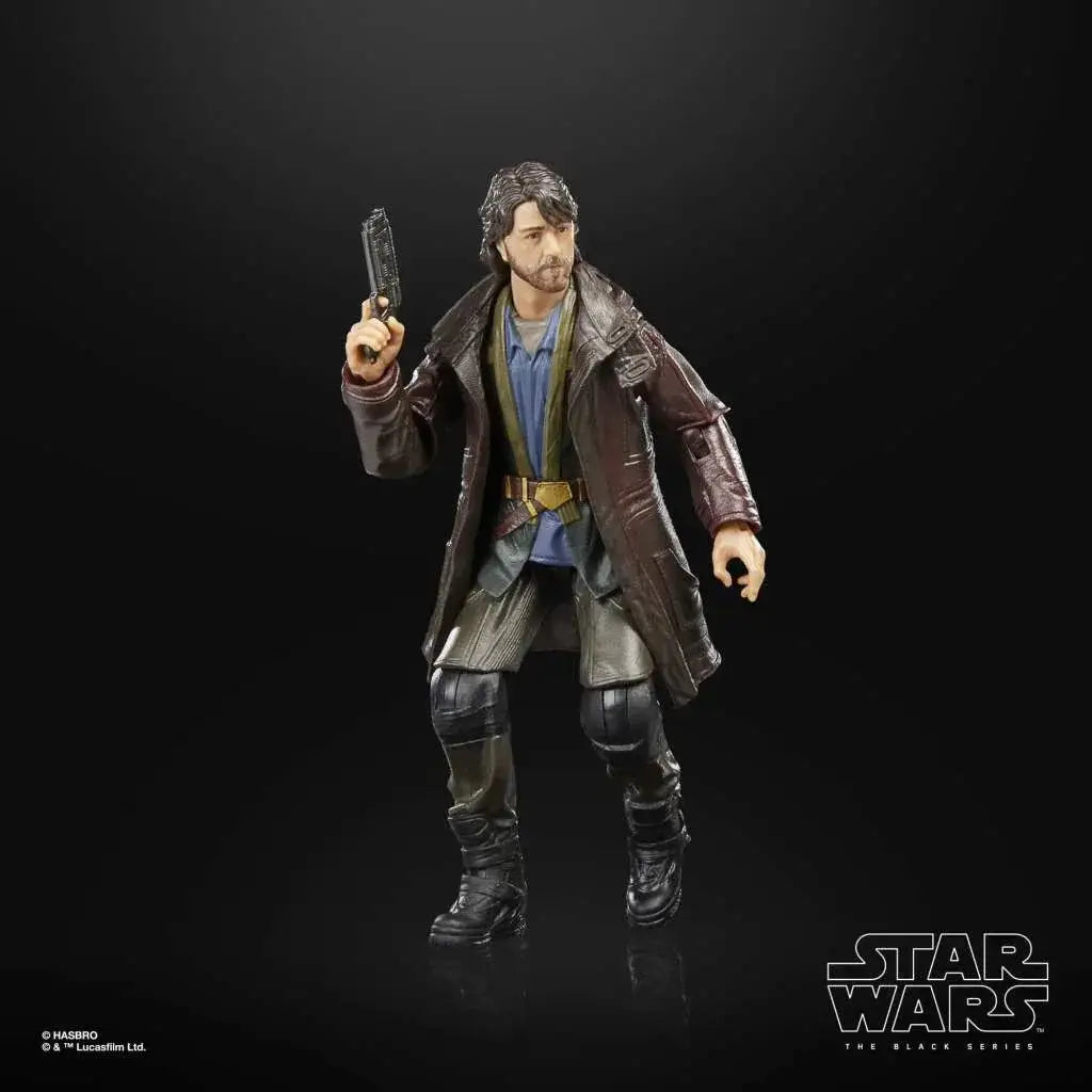 Hasbro Star Wars Black Series Cassian Andor Han Solo actionfigur i läderkappa