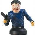 Star Wars Blue Snaggletooth 1/6 byst med blå läderjacka, röda ögon och guldhänder som håller svart blasterpistol