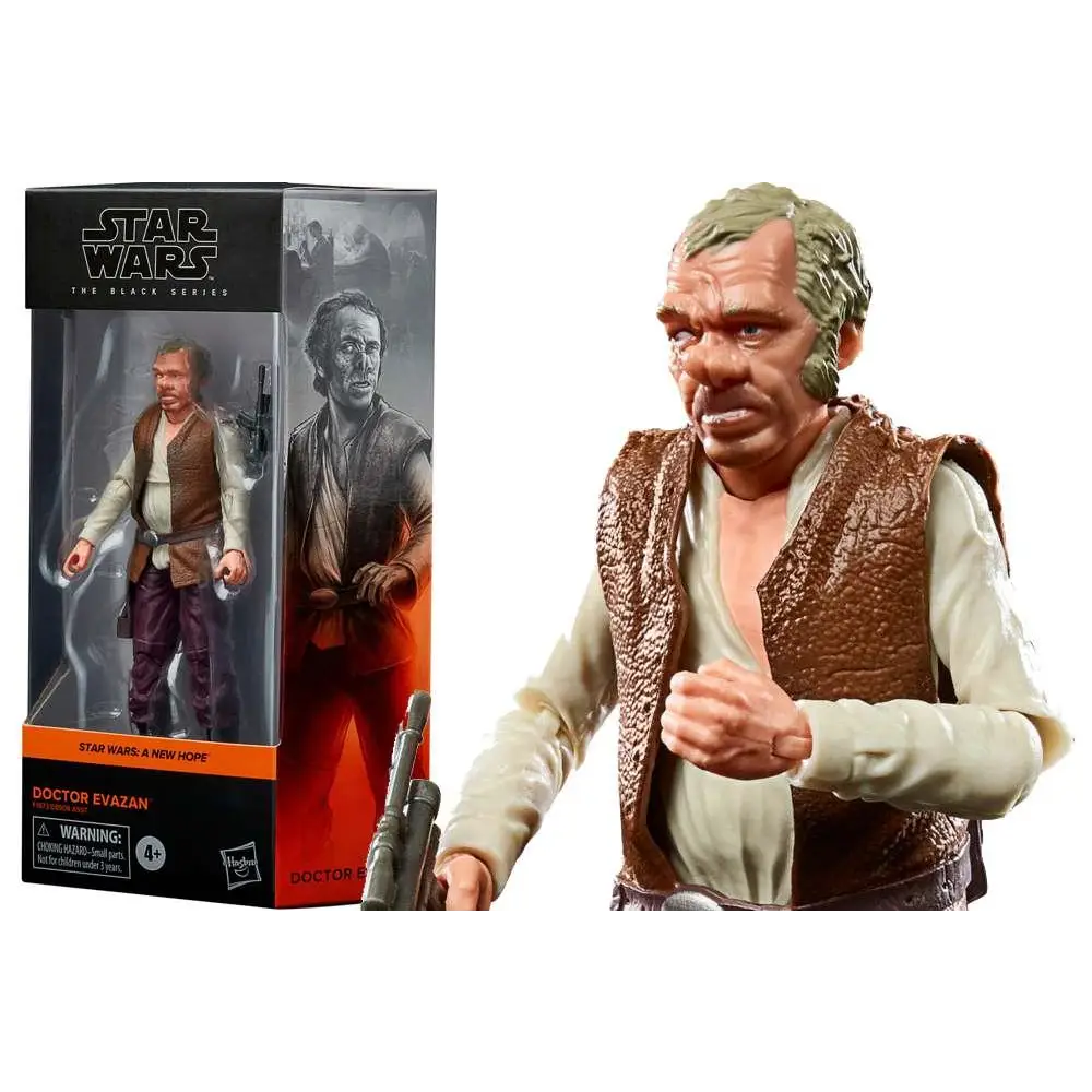 Star Wars Doctor Evazan begränsad actionfigur med detaljerat ansikte och brun väst