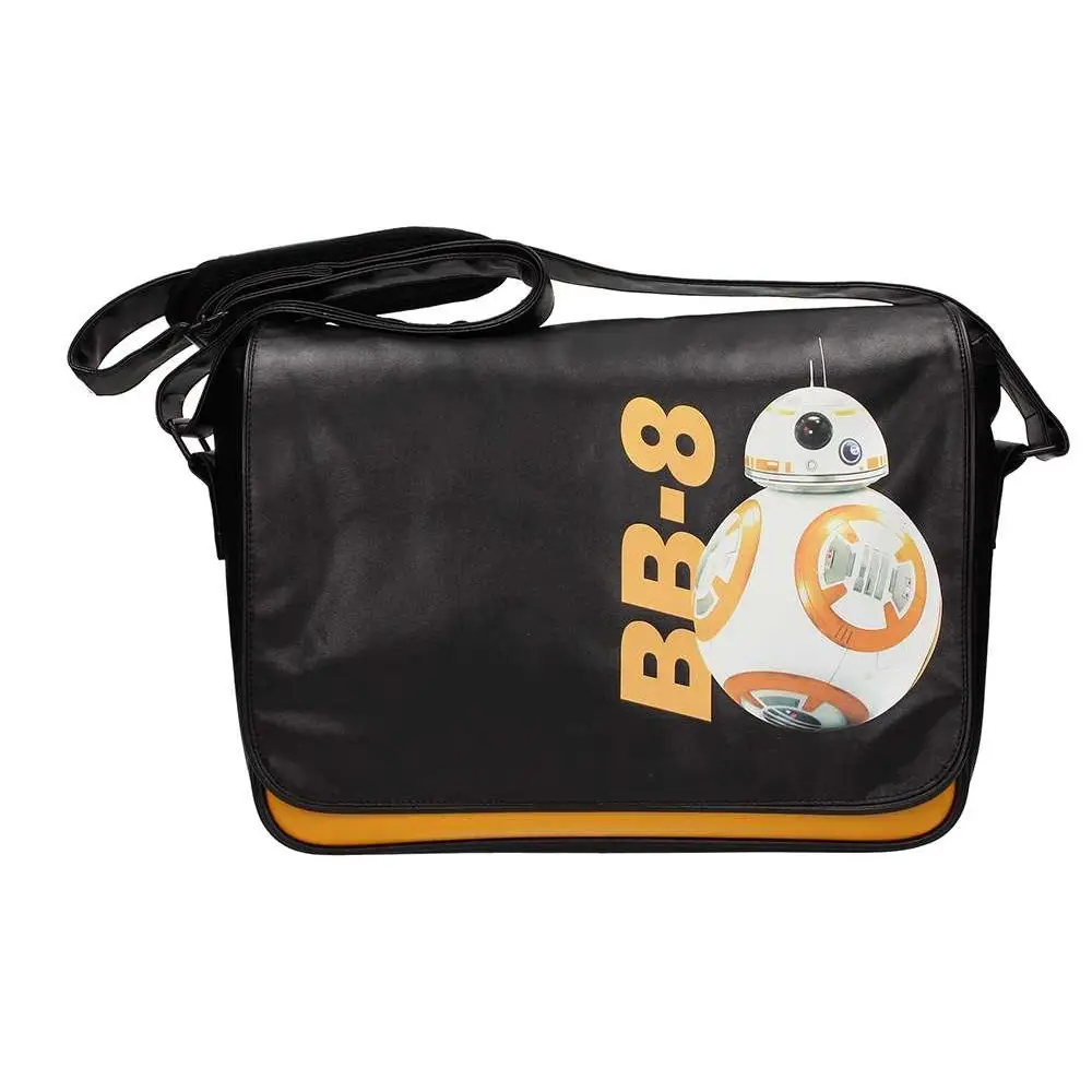 Svart BB-8 Star Wars väska med vit orange droidgrafik och gul kant