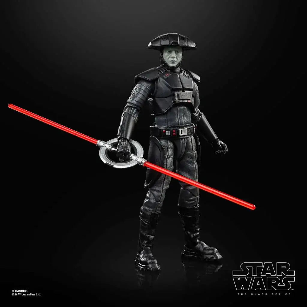 Svart rustad Fifth Brother-inquisitor-figur med rött lightsaber från Star Wars The Black Series