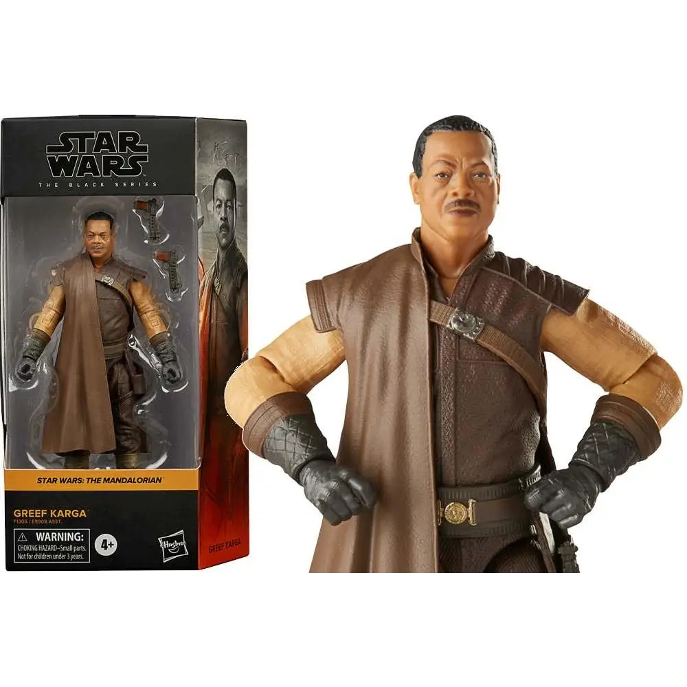 Hasbros Black Series Star Wars Greef Karga actionfigur i brun rustning
