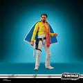 Lando Calrissian actionfigur med gul blommig skjorta, blå mantel och röd schal