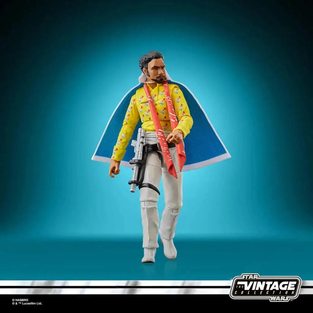 Vintage Lando Calrissian actionfigur i gul skjorta från Star Wars Battlefront II
