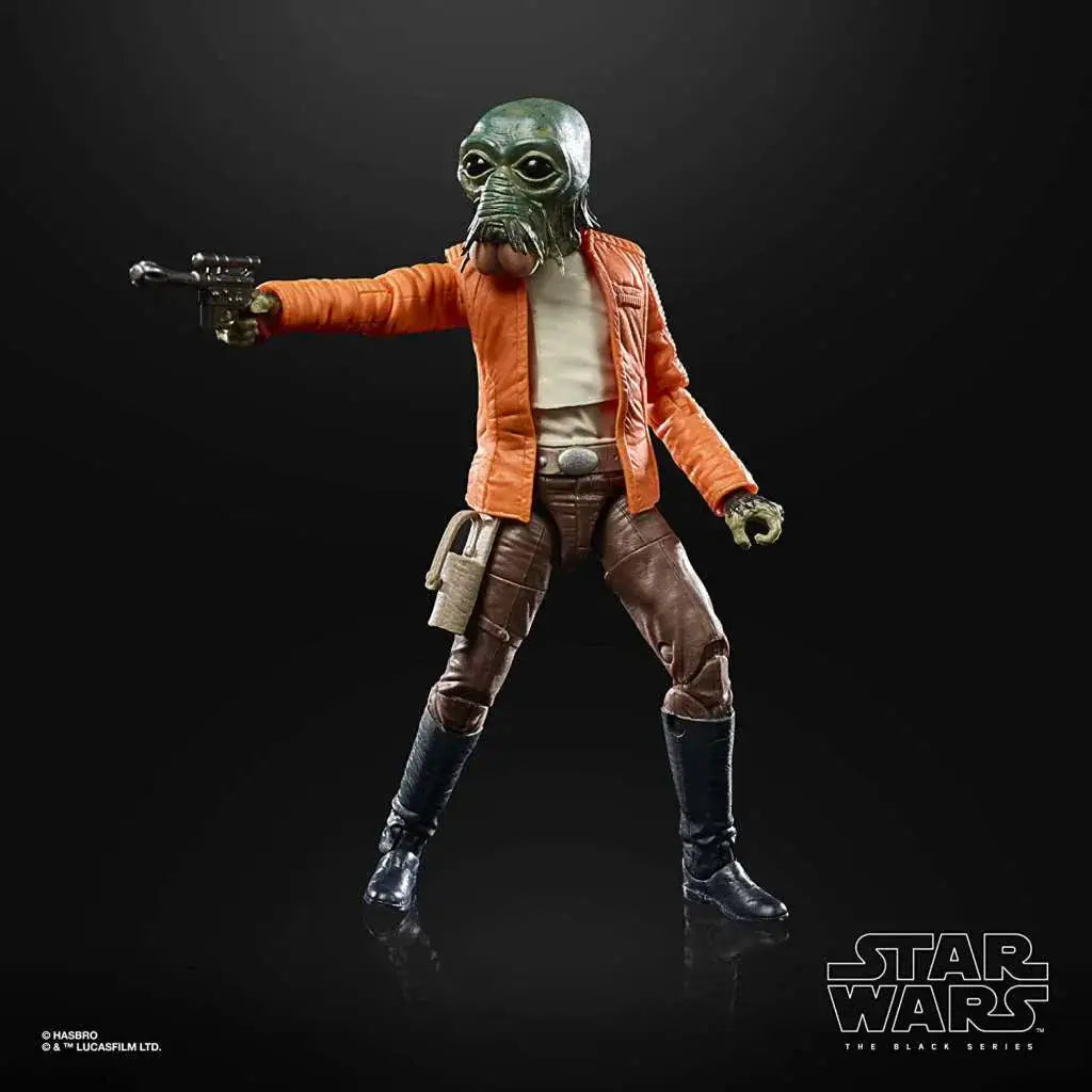Star Wars Ponda Baba actionfigur i orange jacka med grönmaskerad ansikte