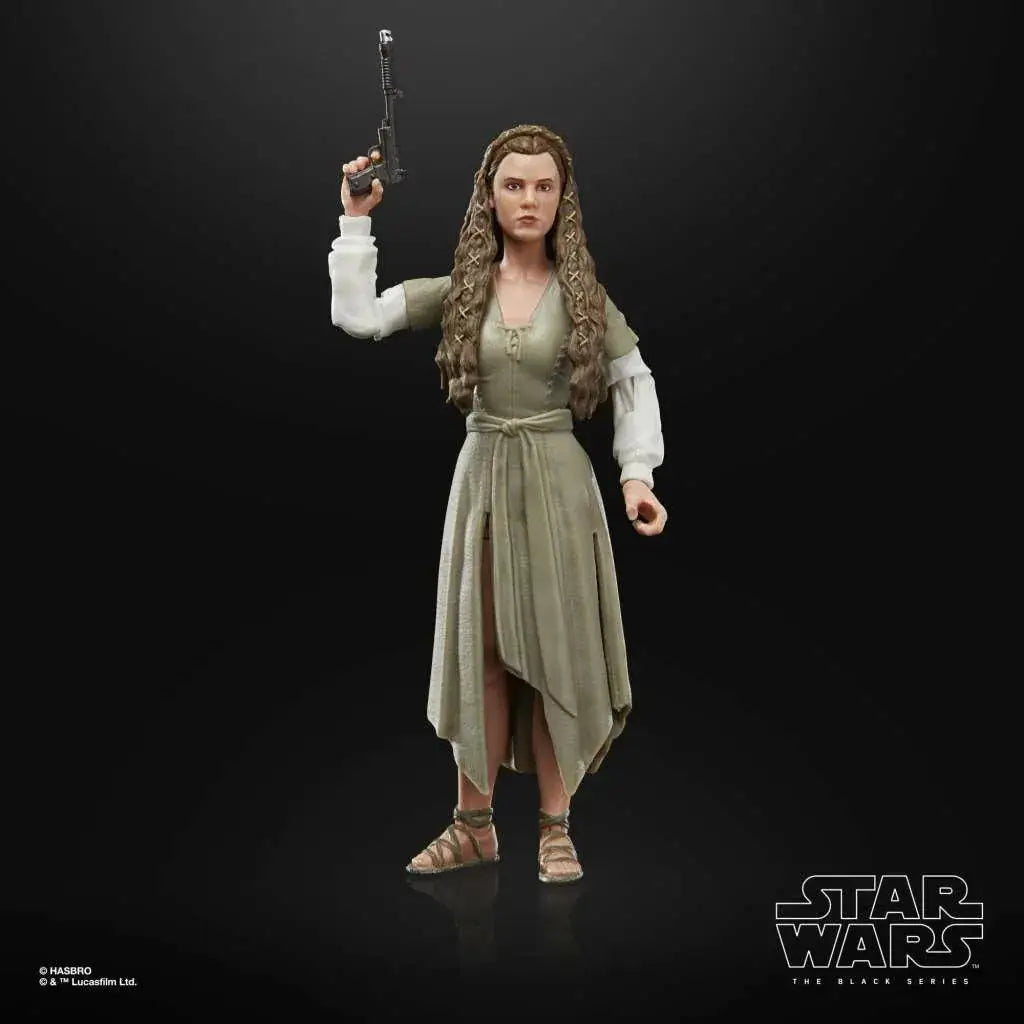 Detaljerad Star Wars Black Series-figur av prinsessan Leia i Ewok Village