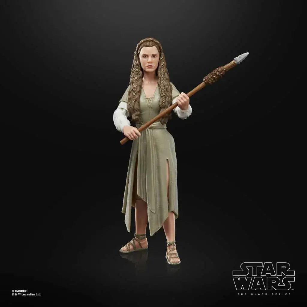 Prinsessan Leia Ewok Village actionfigur med spjut, svart serie