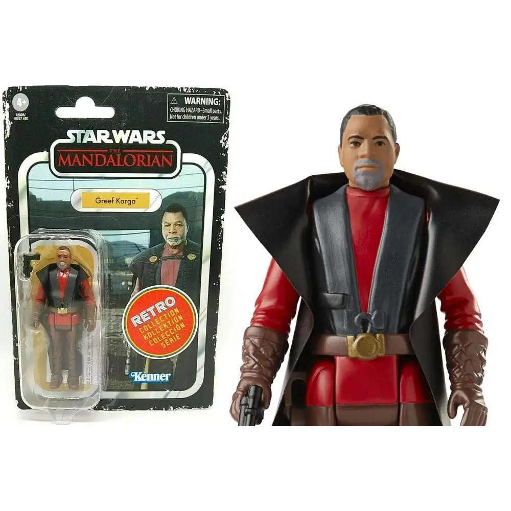 Retro Star Wars Greef Karga actionfigur från Kenner, röd-svart outfit