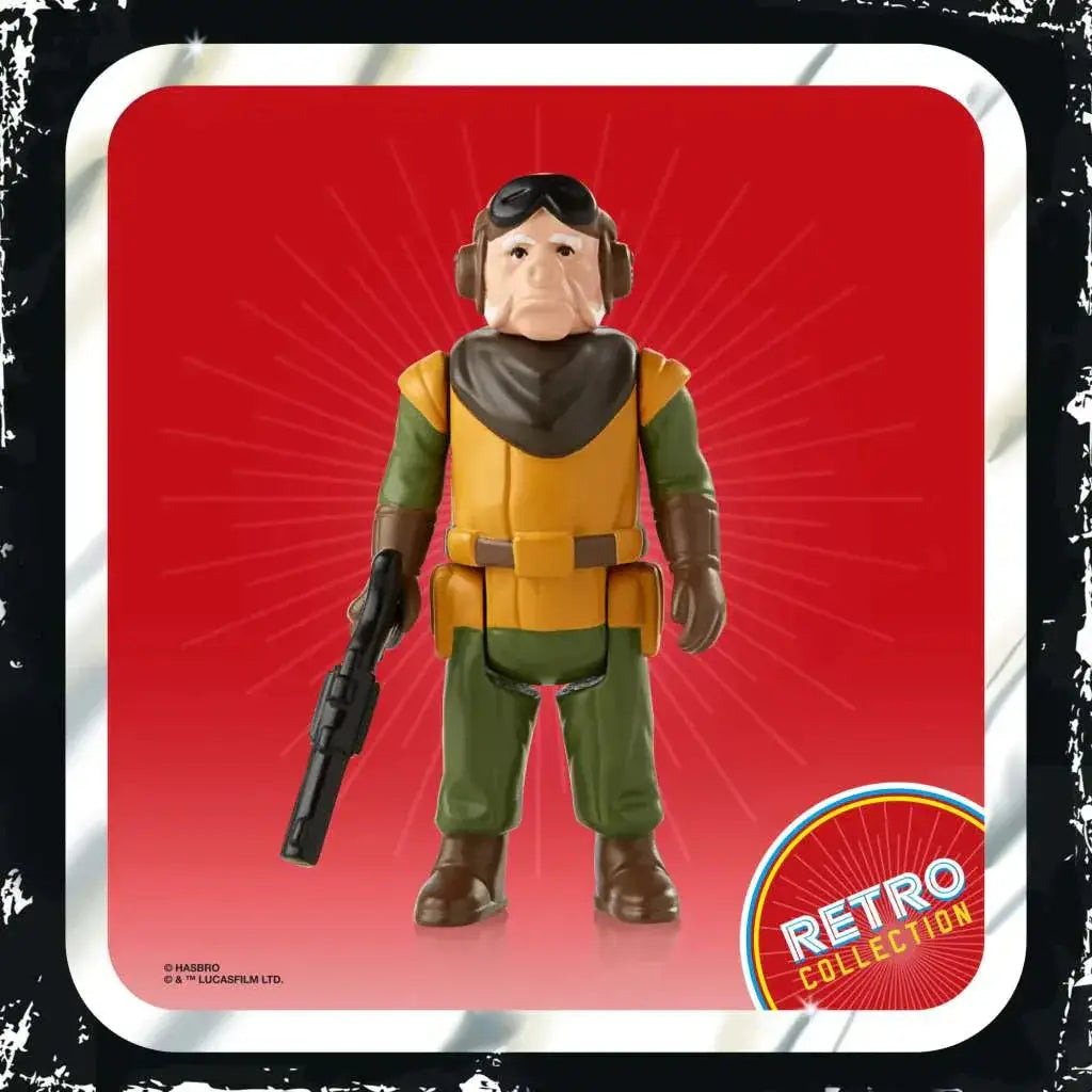 Vintage Star Wars Retro Collection Kuiil-actionfigur i pilotdräkt med blaster