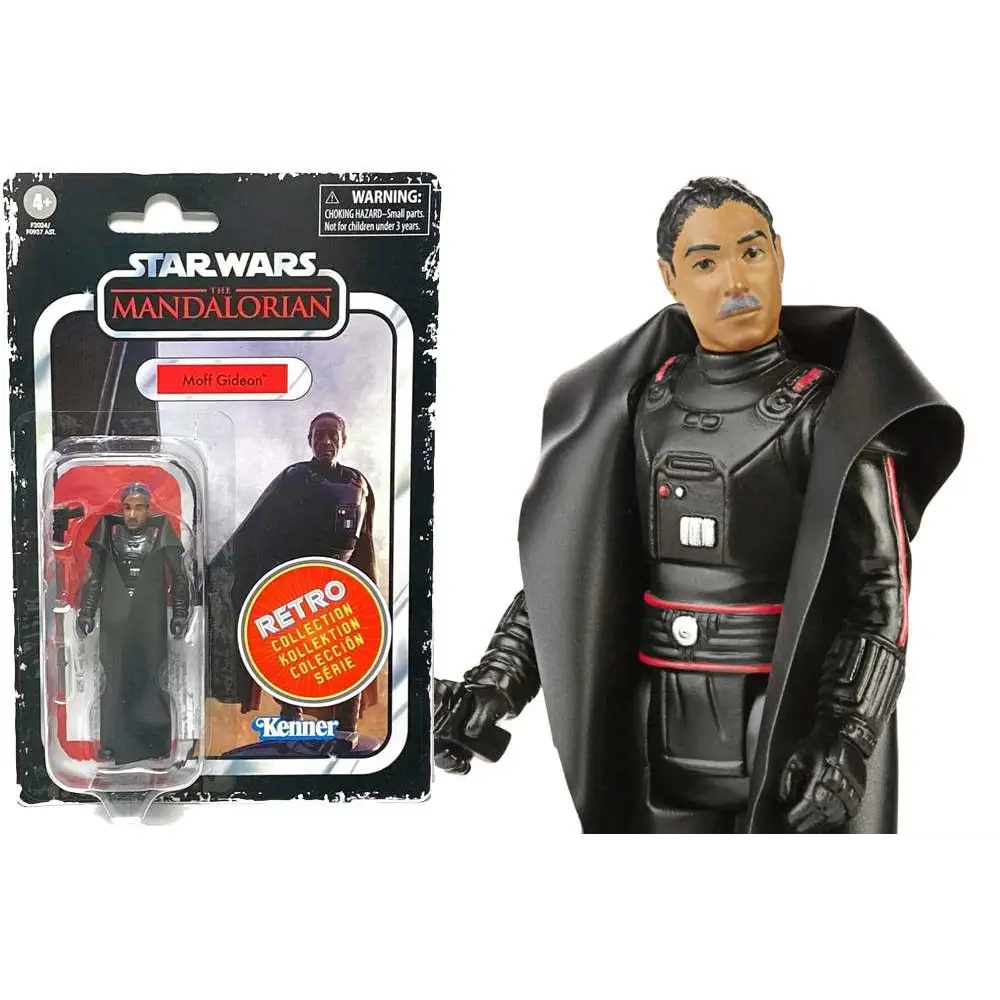 Moff Gideon actionfigur i svart plast från Star Wars Retro Collection