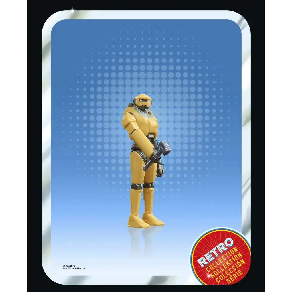 Gul bepansrad droidfigur från Star Wars Retro Collection i gul färg