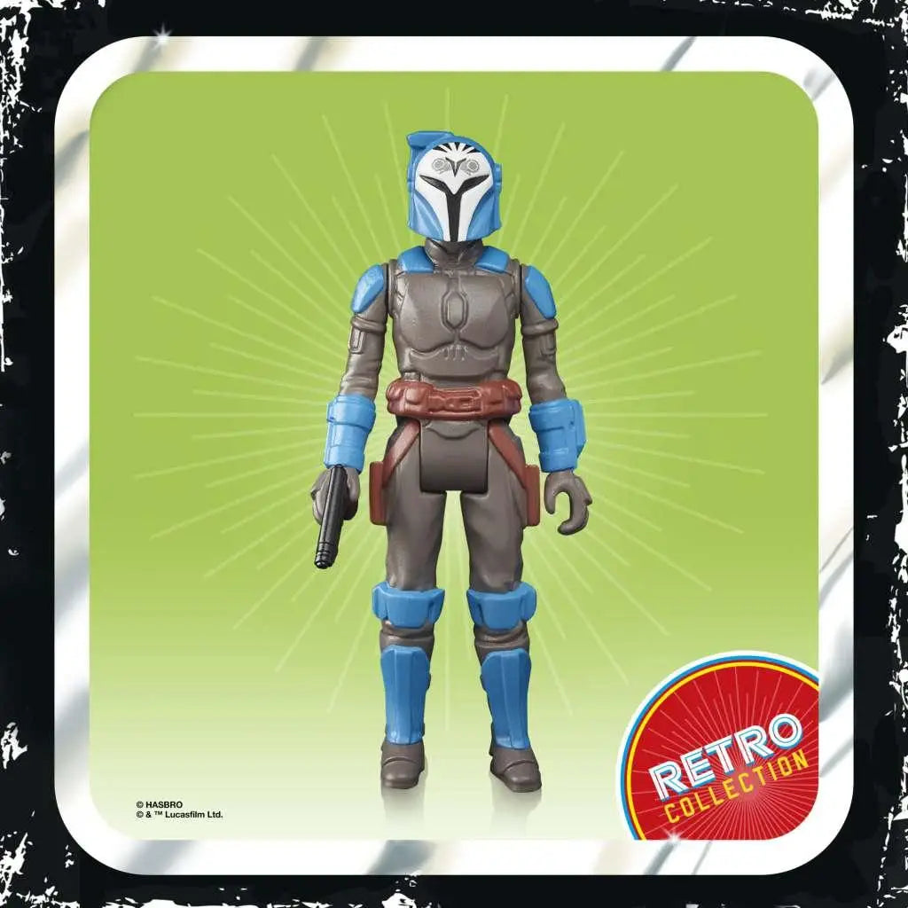 Blå och grå Mandalorian Bo-Katan Kryze actionfigur med vit mask