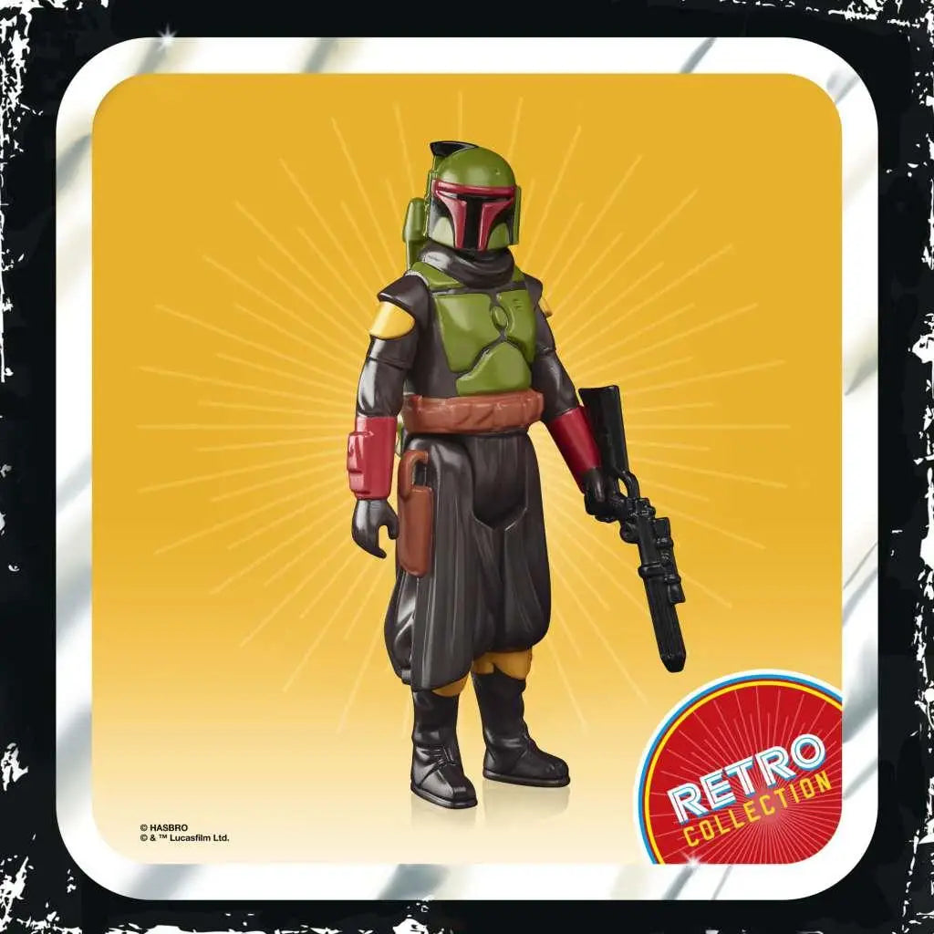 Grön och svart Mandalorian-figur med röda accenter, Star Wars Boba Fett