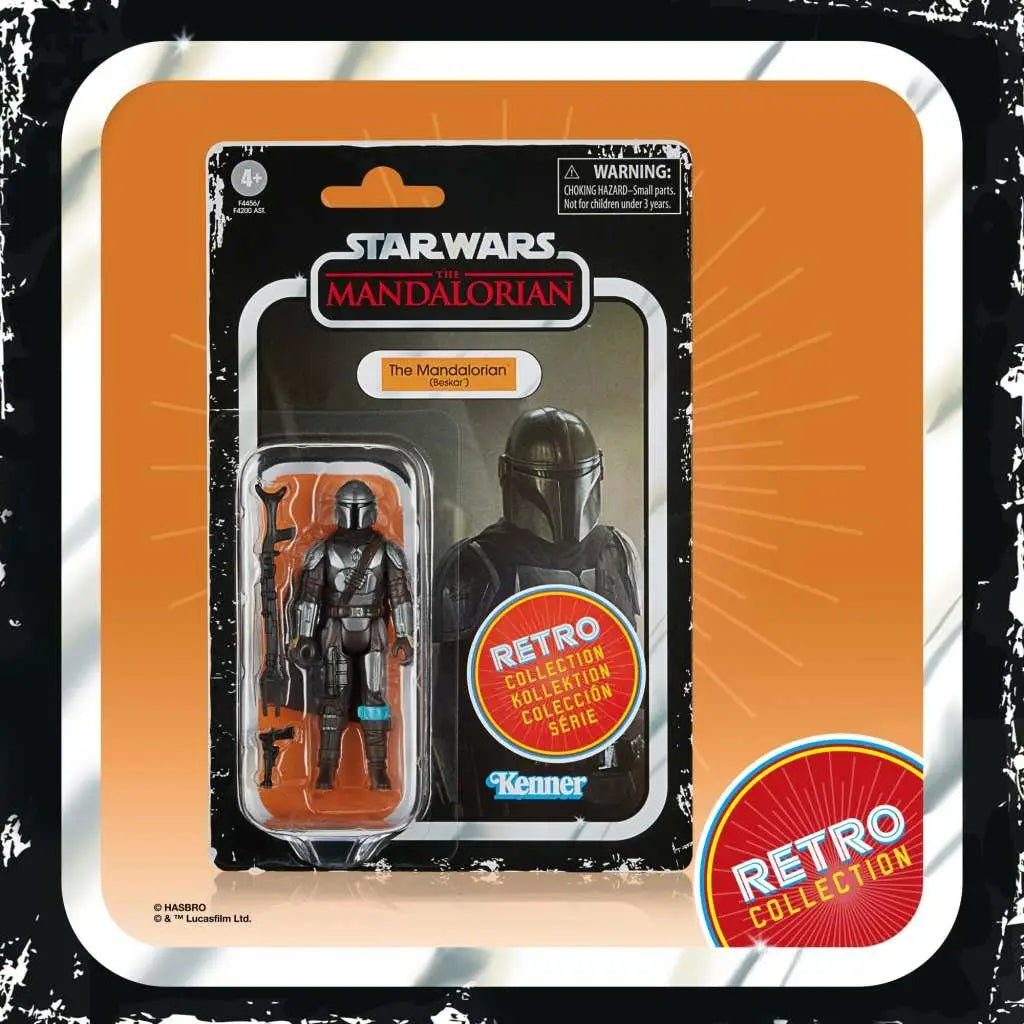 Star Wars Retro The Mandalorian Beskar actionfigur i blisterförpackning