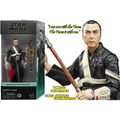 Chirrut Îmwe svartvit deluxe-actionfigur från Star Wars: Rogue One med trästav