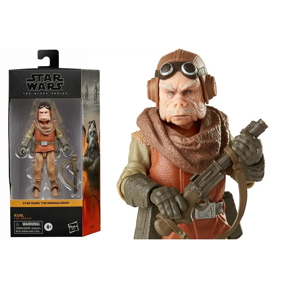 Kuiil actionfigur från Star Wars The Black Series med hjärna, väst och blaster
